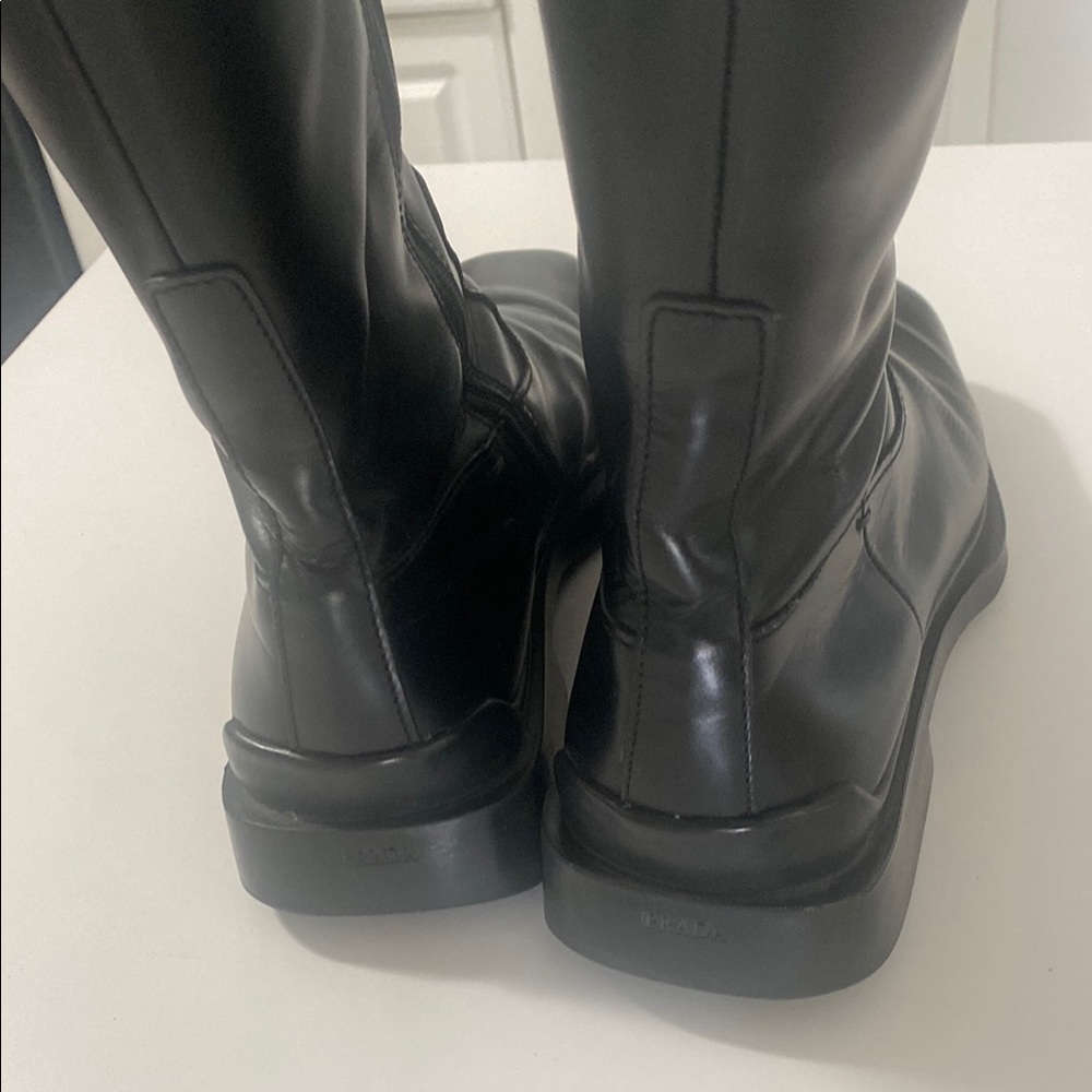 Prada Men's Black Leather Boots Size 7 Retail for $1590 - Picture 2 of 16